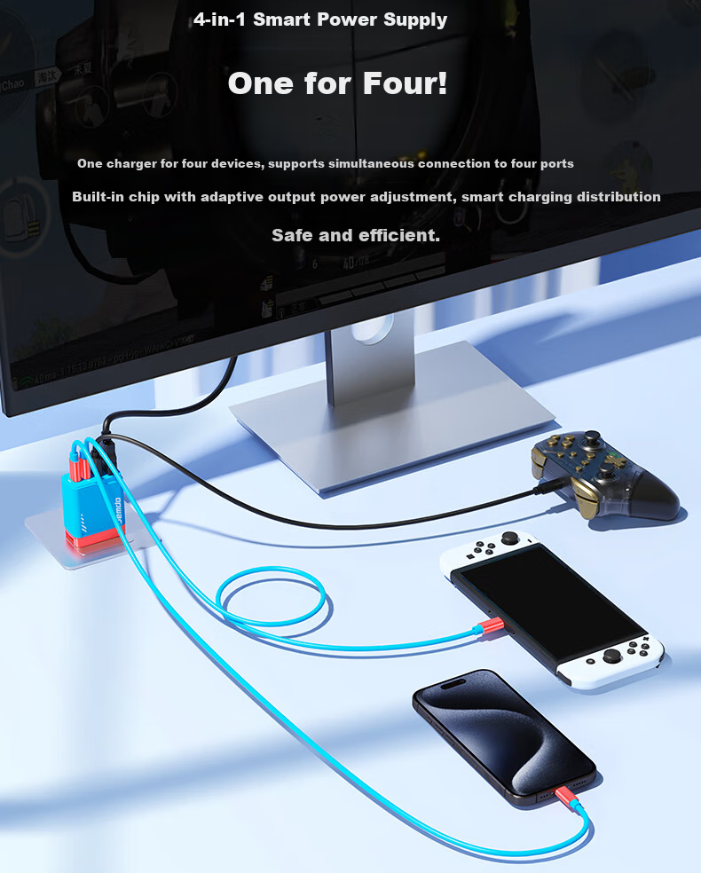 Jemdo 65W GaN Charger Dock Adapter for Nintendo Switch 2 Portable OLED Dock Fast Charging Power NS Adapter HDMI Screen Casting Cable HDR Accessories 7