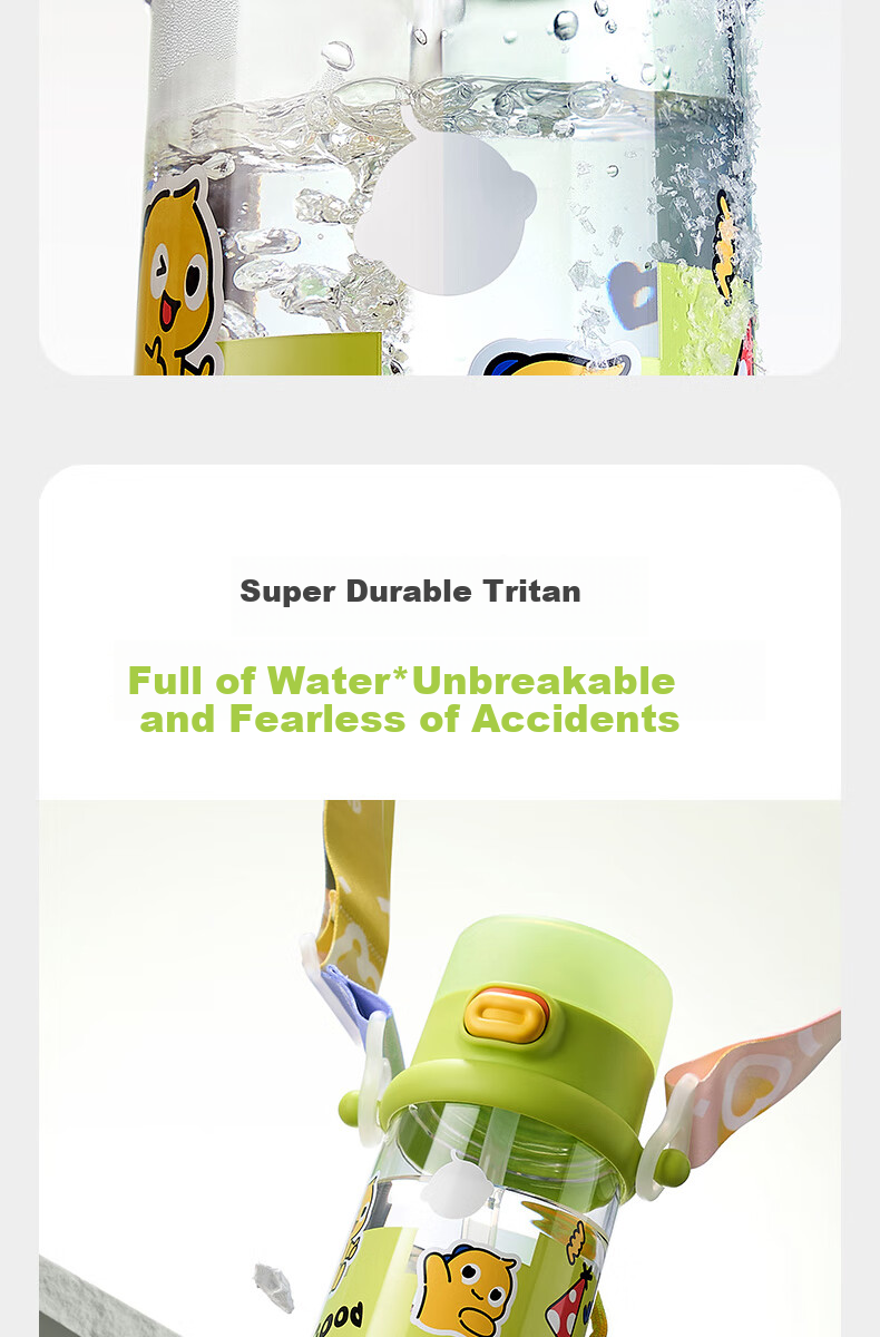 Babycare Children's Water Bottle, Summer Straw Cup, Training Cup, Portable Outdoor Sports Direct Drinking Cup for Kindergarten And School Use 12