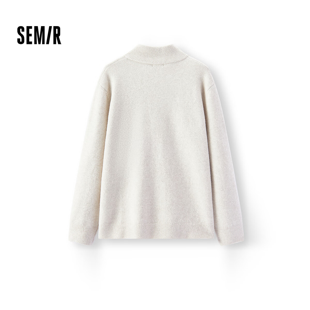 Semir Wang Anyu Same Style Senrou Wool Blend Men's Half-Placket High Neck Knit Sweater Wool 25% Sweater 109725107105