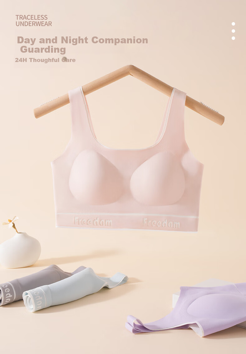 Ailier & ouluola 2026 New Girls' Underwear, Puberty Bra for Middle And High School Students, Ages 12-16, Second And Third Stage, Sports Bra, Purple, Size L 5