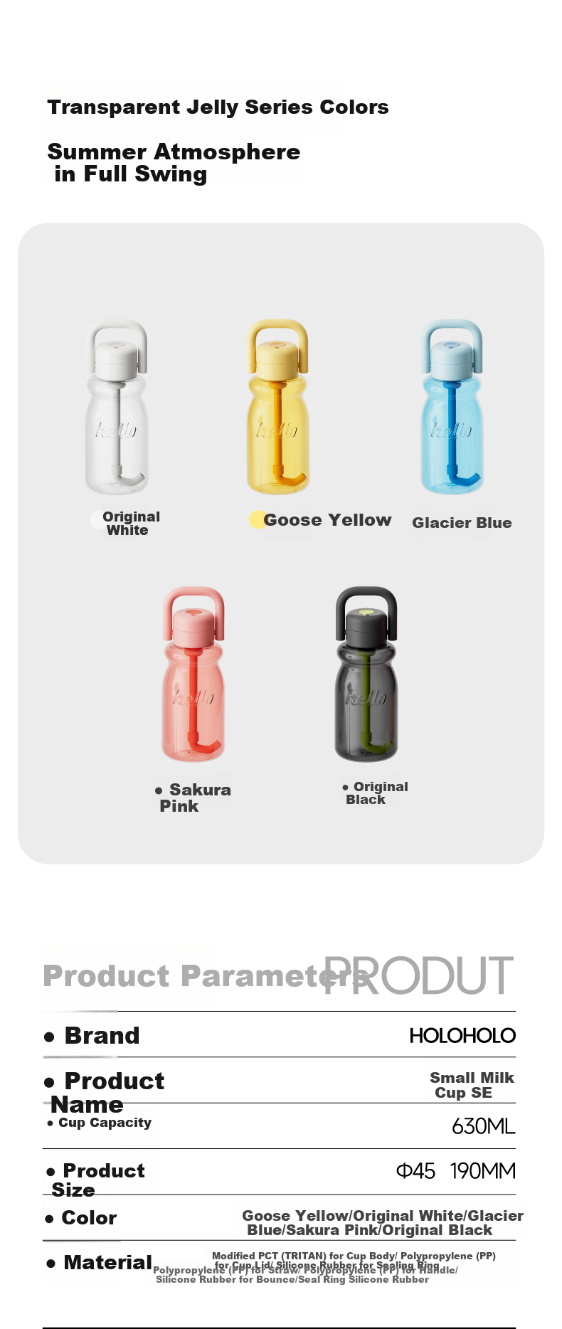 HOLOHOLO Large Capacity Straw Water Bottle, Tritan Material, Stylish Gift for Men And Women, Mid-Autumn Festival Essential, Suitable for Children, Students, And Sports 14