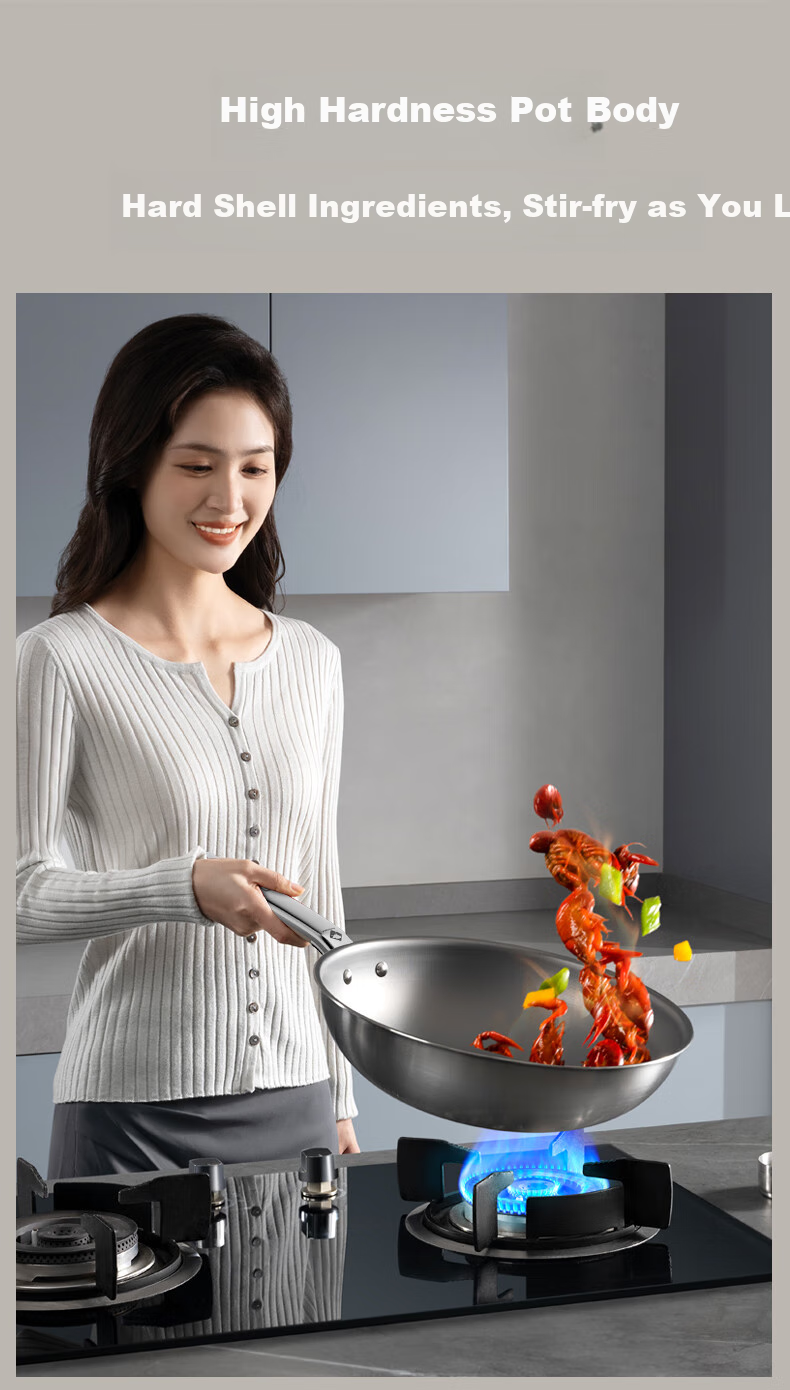 KOBACH Non-Coated Wok, True Titanium Zero Coating PRO Version, Antibacterial Stir-Fry Pan, 32cm, Dishwasher Safe 13