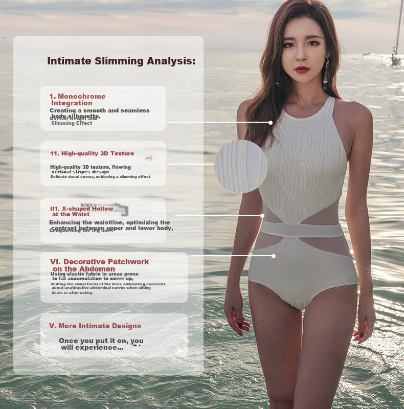 DK Swimsuit for Women, Sexy Slimming Tummy-Covering Conservative One-Piece Black And White, Push-Up for Small Chest, Suitable for Hot Springs And Swimming 2