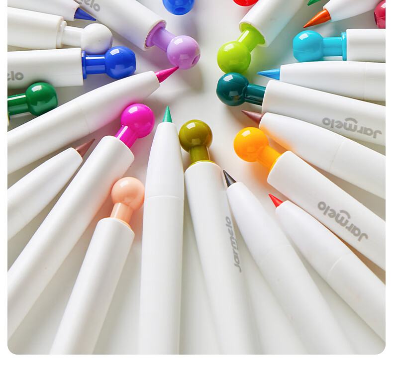 Melo Childhood Small Colorful Automatic Oil-Based Colored Pencil Refill Erasable Children's Colored Pencil Drawing Art Student Kindergarten Primary School Beginner Replacement 24-Color Drawing Pen 24