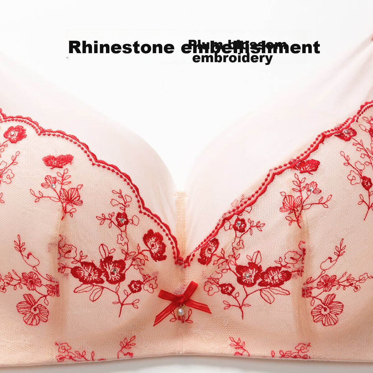 Ordifen Women's Embroidered Push-Up Soft Wireless Bra, Zodiac Year New Vintage Moisture-Wicking Embroidered Brassiere XB4320