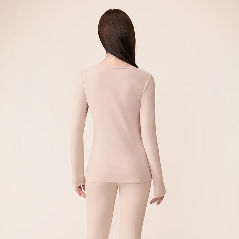 Fenteng Couples Thermal Underwear Women [Constant Warmth Cationic] Soft Plush Stretch Base Layer Set Autumn Top and Bottom