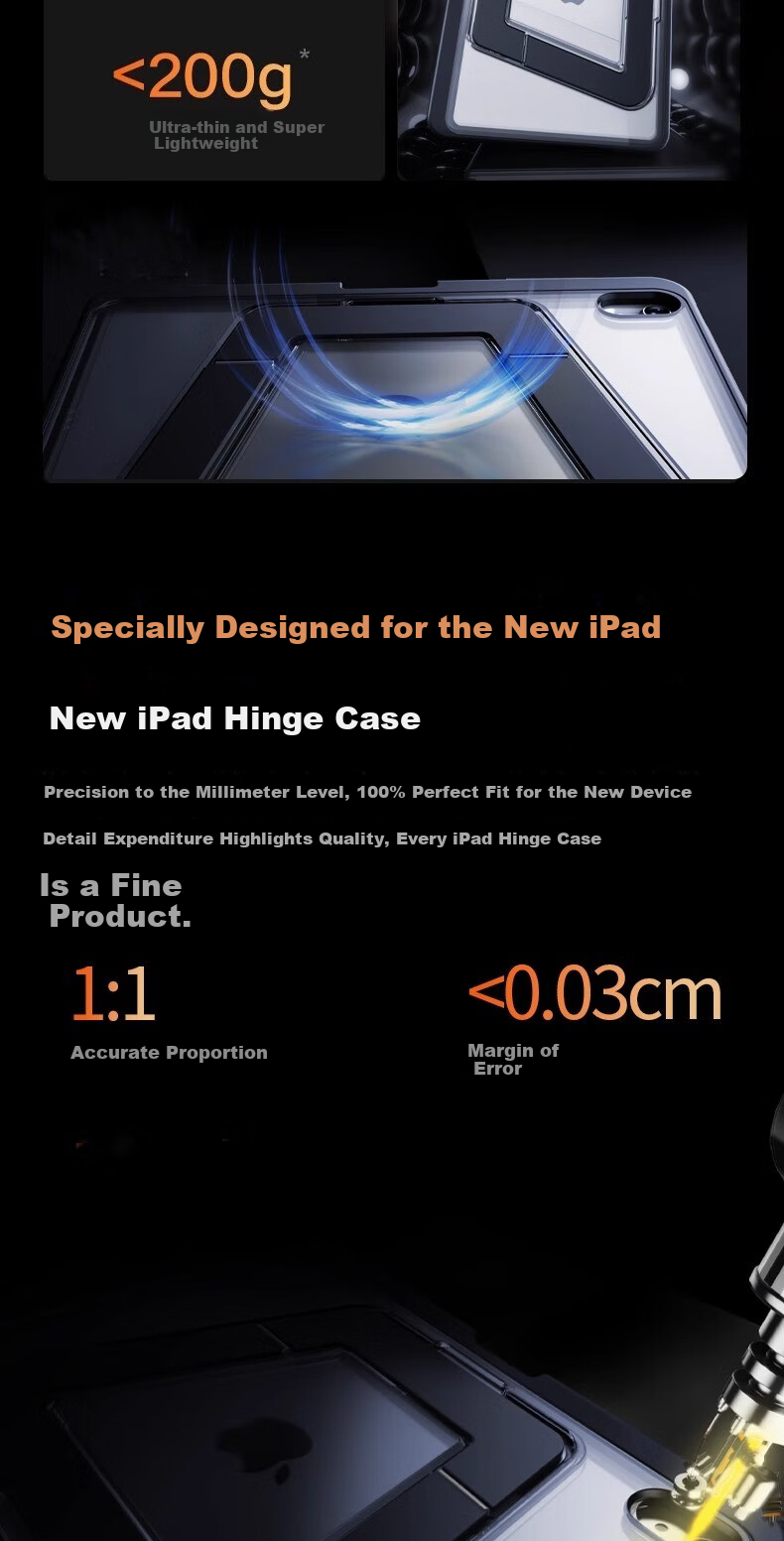 Dunyoujiang Compatible with 2025 Apple IPad 11-Inch A16 Protective Case, Metal Hinge Stand for 11th And 10th Generation Tablets, Shockproof with Pencil Holder, Black 3