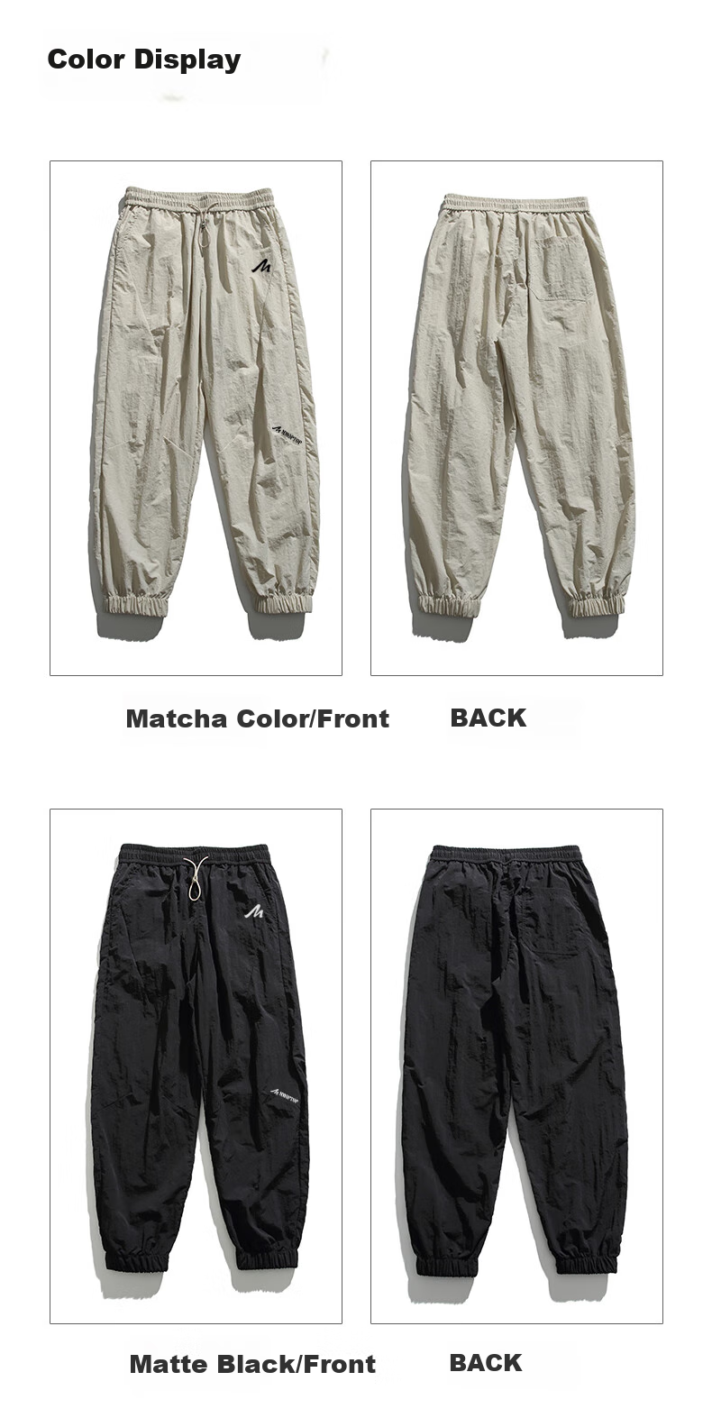 MMOPTOP Mountain Series Outdoor Ice Silk Pants for Men, Spring And Summer Loose Thin Casual Joggers MMIZ05 Black XL 5