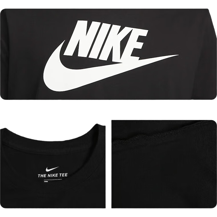 Мужская футболка Nike, хлопок, спортивная, повседневная, классический стиль, AR5005-010, черный, размер M