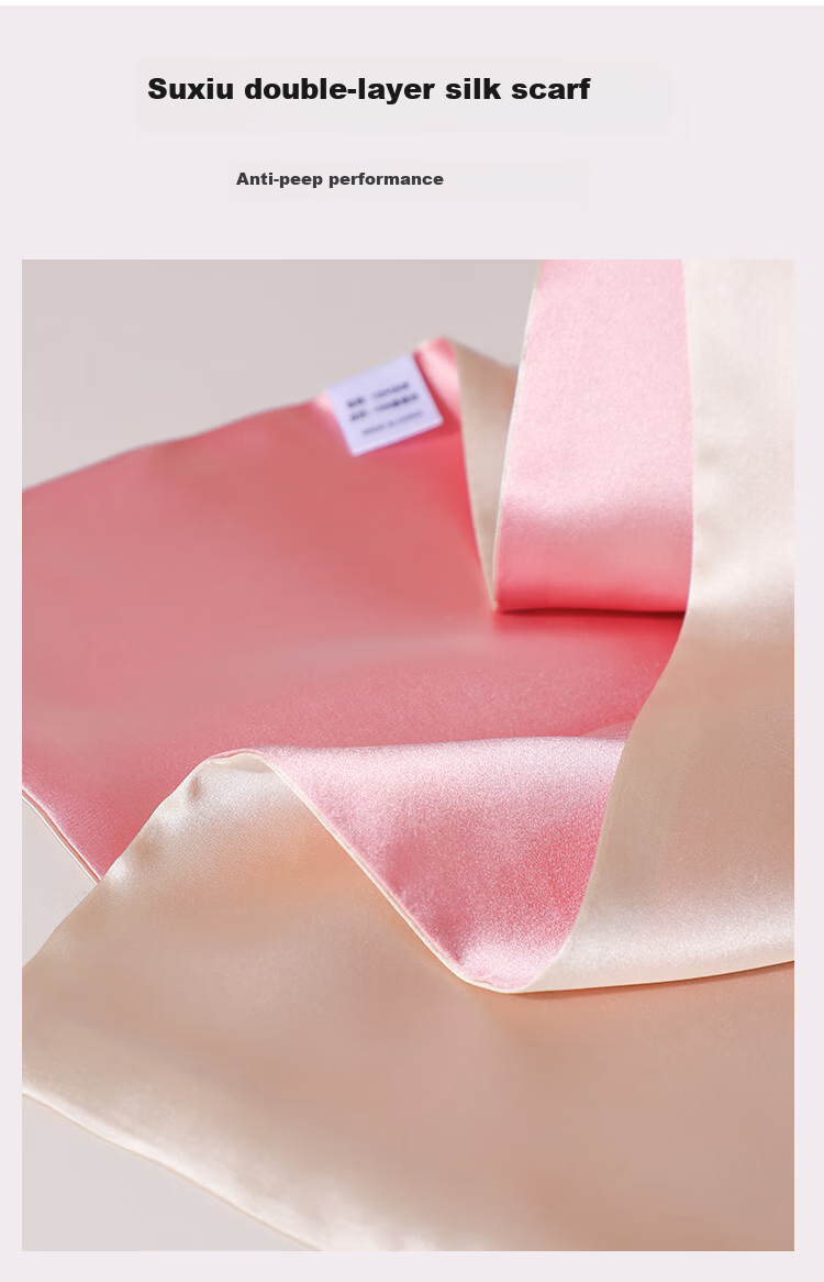 Hangsilu Suzhou Embroidery Silk Scarf for Women, Neck Protection Mulberry Silk Shawl, Birthday Gift for Wife Or Mother, High-End Practical Present 2