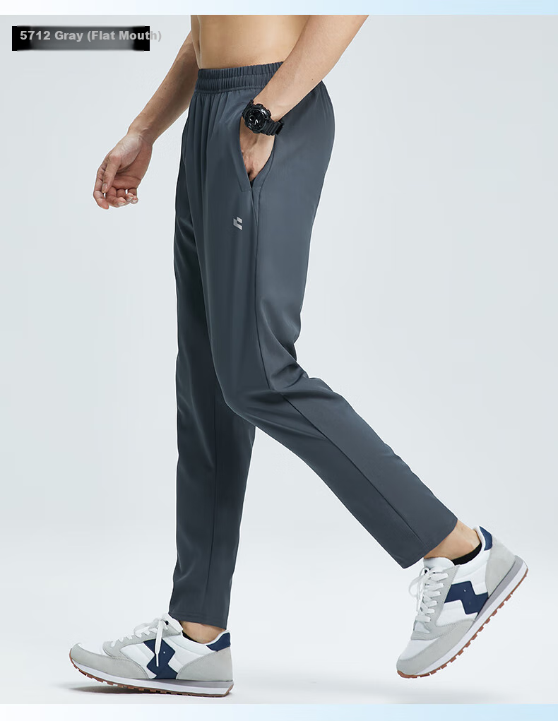 BURUITE Men's Summer Sports Pants Ice Silk Quick-Dry Lightweight Casual Fitness Running Loose Cropped Woven Pants for Physical Exam 9
