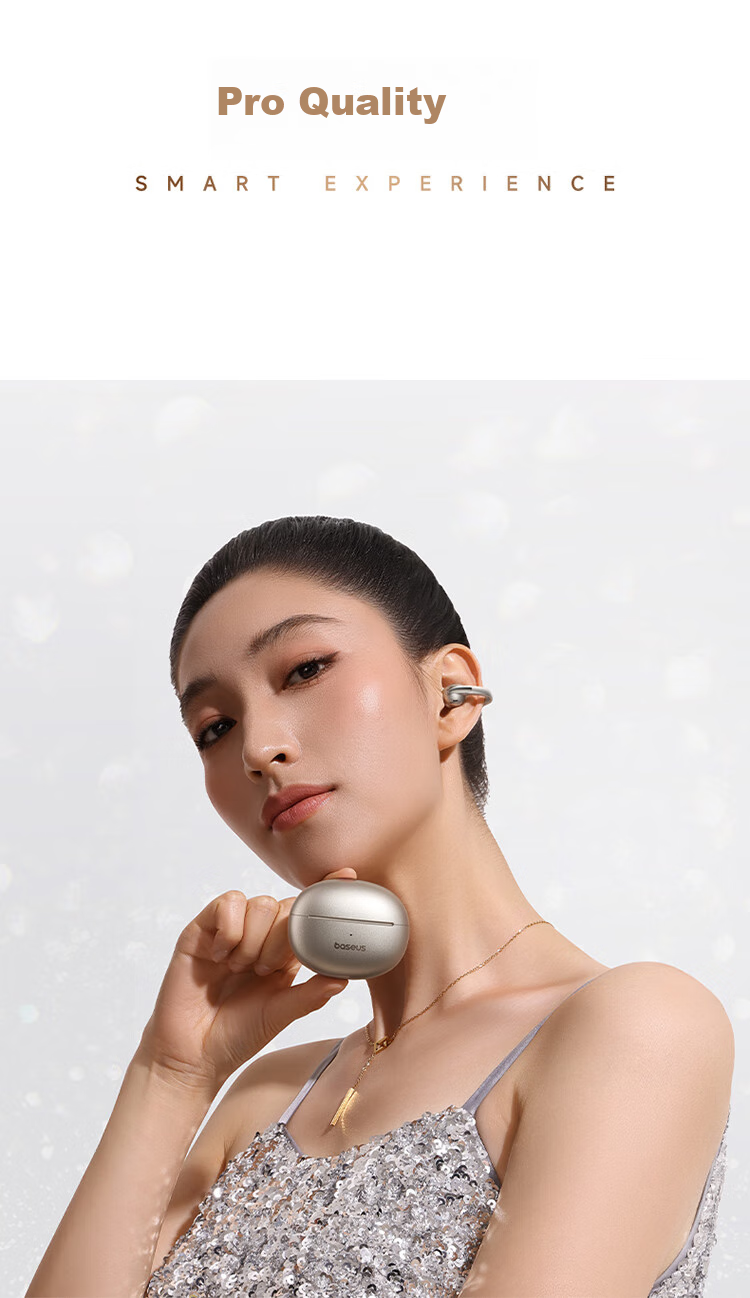 Baseus MC1pro AI Translation Bluetooth Headphones [Celebrity Style], Clip-On Open-Style Non-In Sports Call Noise Reduction Air Conduction, Suitable for Huawei And Apple Phones 17