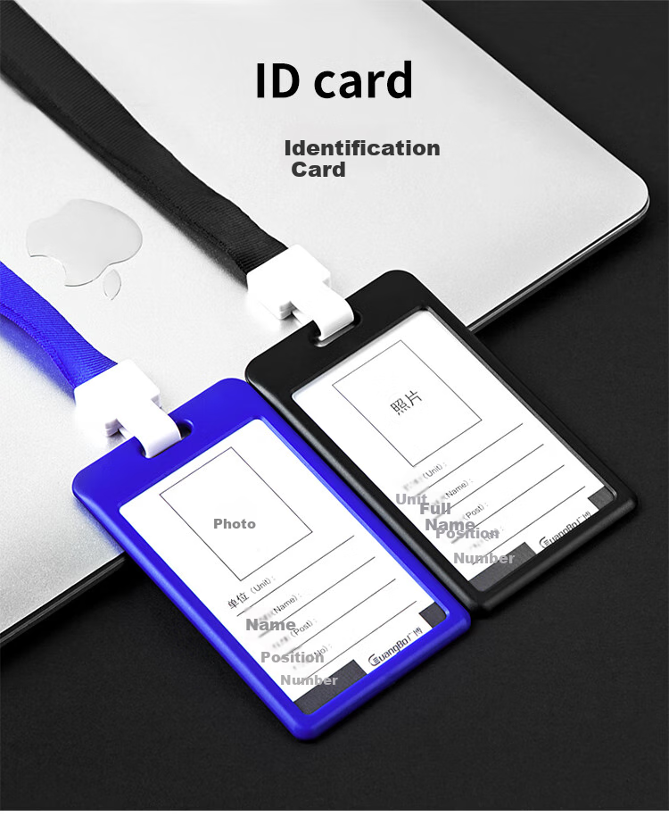 Fizz 5-Pack Vertical Colorful ID Card Holder/Employee Badge/Factory Name Tag (Without Lanyard), Blue FZ107005 1