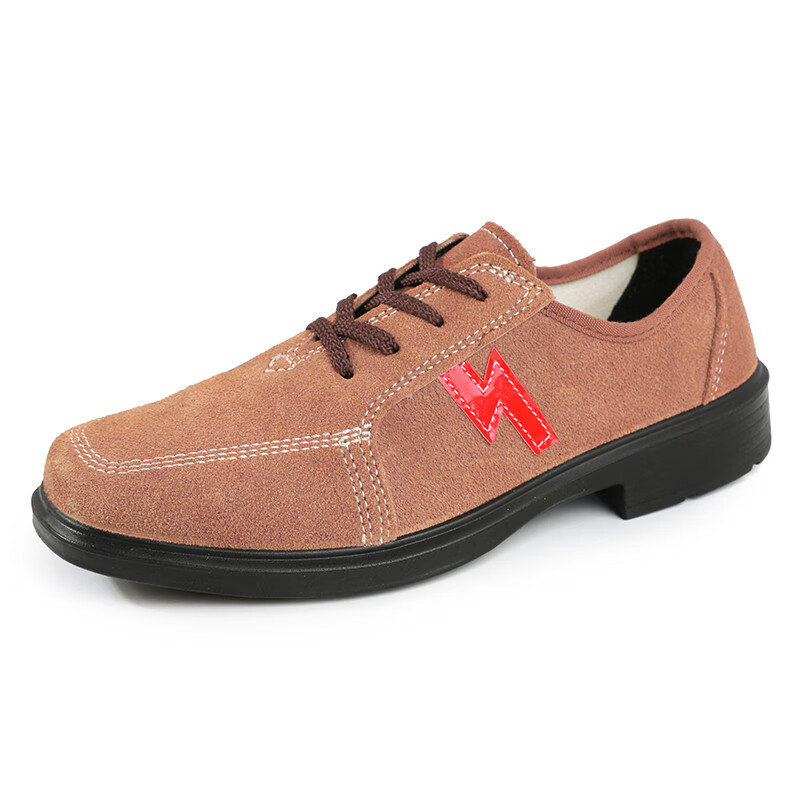 DUNWANG Safety Shoes 9778 Insulated Electrician Shoes 6kV Suede Leather Welding Work Shoes Spring Lightweight Breathable Cow Suede Work Safety Shoes Brown Size 42