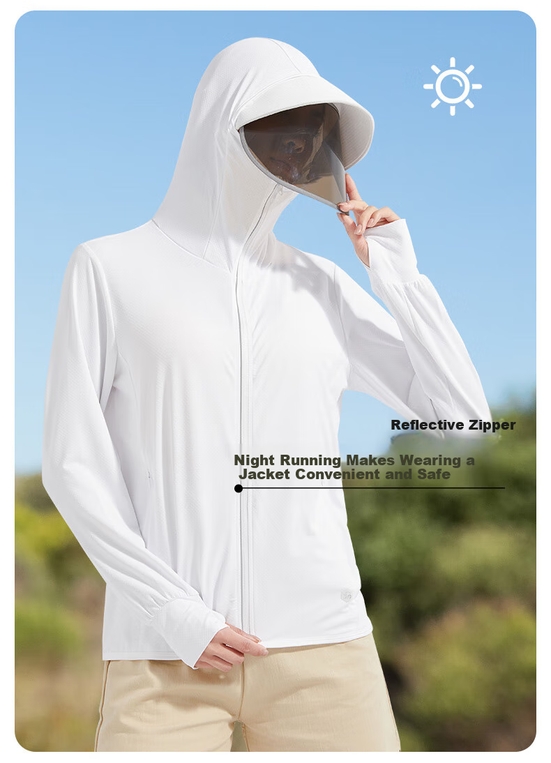 FitonTon Women's Sun Protection Clothing, Summer Outdoor Beach Lightweight Jacket, Breathable Cycling UV Protection Coat, Lightweight Sun Protection Shirt 8