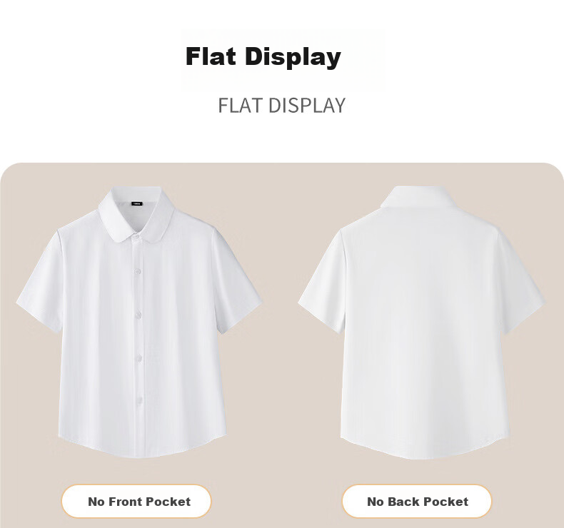 Yinuofang Girls' Short-Sleeve Shirt, Children's Summer White Blouse, Graduation Performance Costume, Girls' Half-Sleeve Chorus Uniform T-Shirt 5