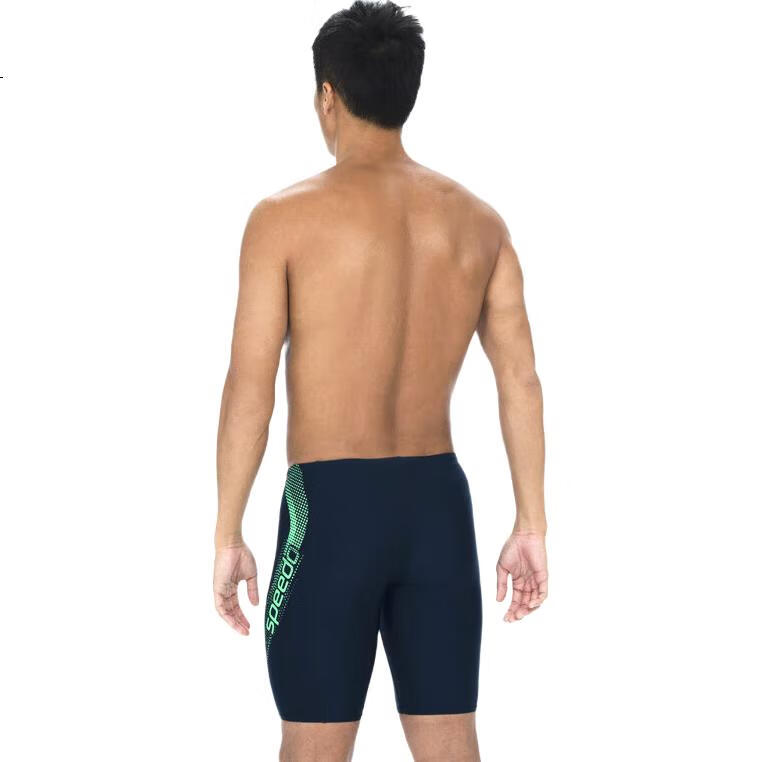 Мужские плавки Speedo, профессиональные тренировочные, хлороустойчивые, мягкие, быстросохнущие, до колена, сине-зеленые, размер 32