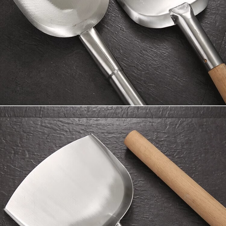 Danshi Zhiyuan Commercial Stainless Steel Round Spatula Head Chef Cooking Spatula Head 19cm (Jingcang) 4