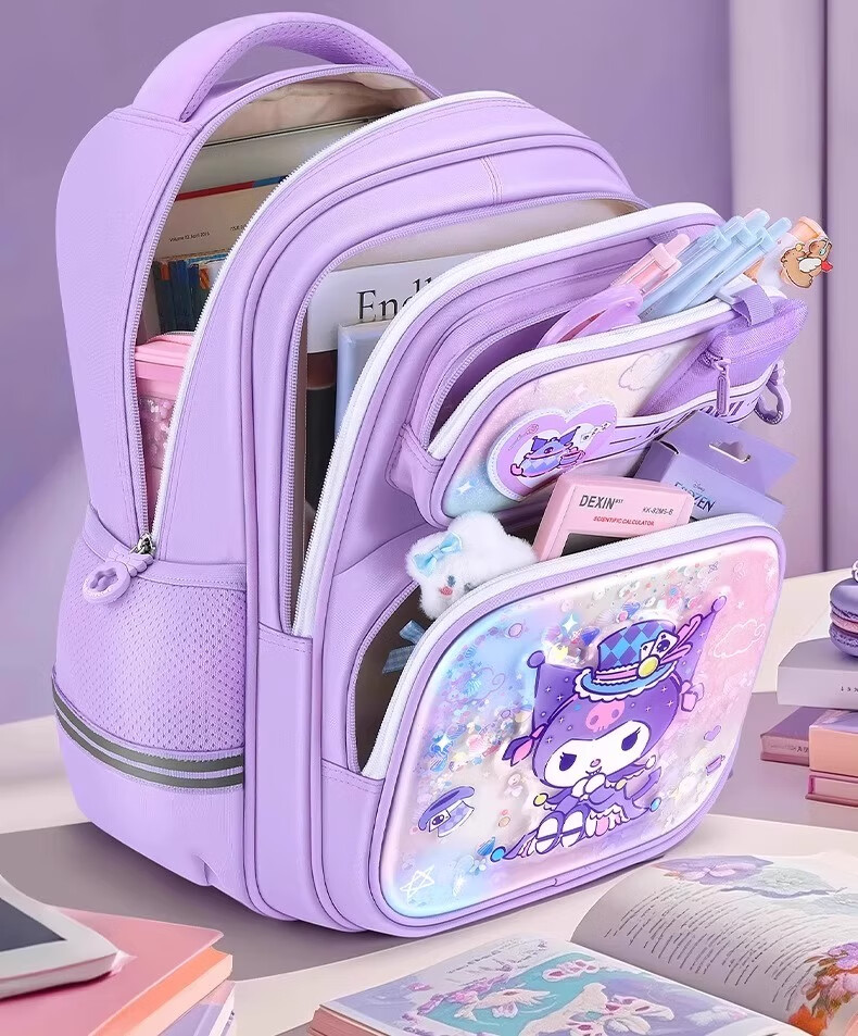 Herder Kuromi Elementary School Backpack for Girls 2025 New Lightweight Ergonomic Anti-Backpack for Grades 1-3 10