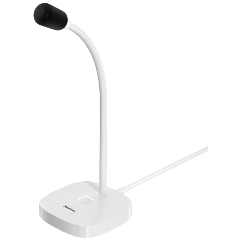 Newmine ZM15 Computer Microphone, Karaoke USB Condenser Mic, Gaming E-Sports Live Streaming Microphone with Noise Reduction, Voice And Video Conference Live Streaming Online Class Desktop Mic, White