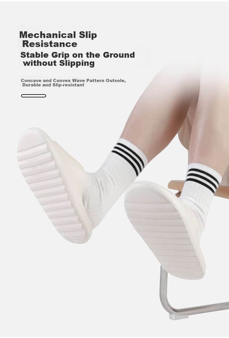 FOOTOPPO Men's Slippers, Summer Squishy Feeling Sandals, Outdoor Sports Non-Slip Thick-Soled Slippers for Home Use, Bathroom Shower Slippers 2