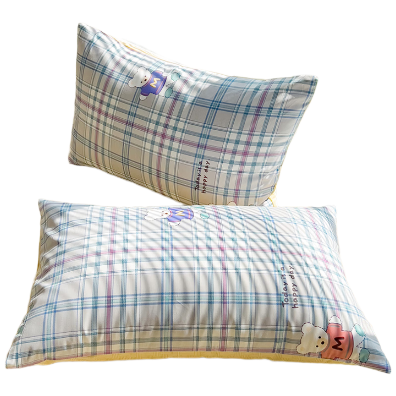 Hodo 100% Cotton Pillowcase Single Skin-friendly Inner Core Cover Pillowcase 48*74 Academy Bear Single Pack