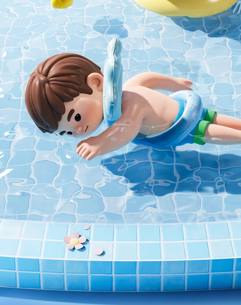Keep Kids Swimming Ring for Ages 3 and Up Anti-Tip Inflatable Underarm Arm Float 942 Blue 6