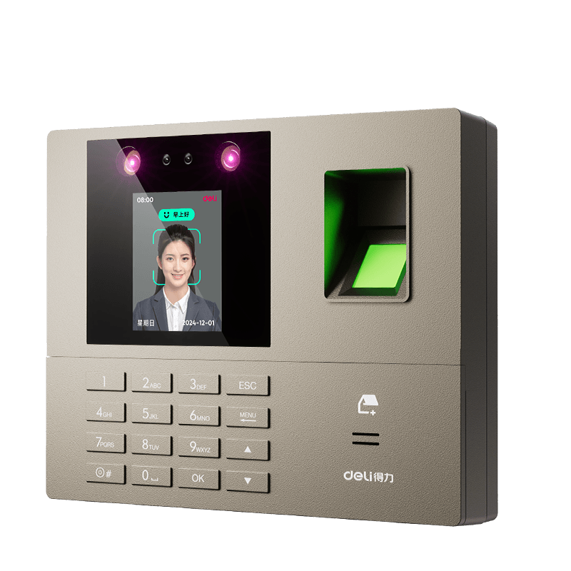 Deli Attendance Machine with Facial Recognition, Fingerprint, And Palm Vein Integration - Intelligent Cloud WiFi Remote Online Management, Real-Time Attendance Viewing, Multi-Store Remote Management 33800CS