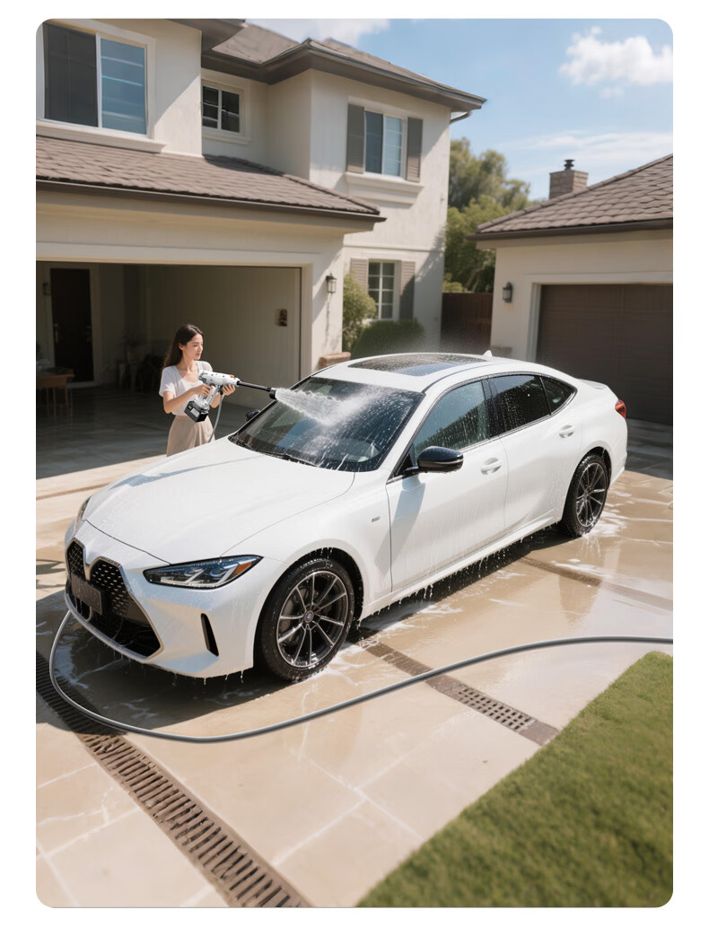 Oulaide Portable Wireless High-Pressure Car Wash Machine with Lithium Battery-Powered Water Gun for Home Use And Car Cleaning 30