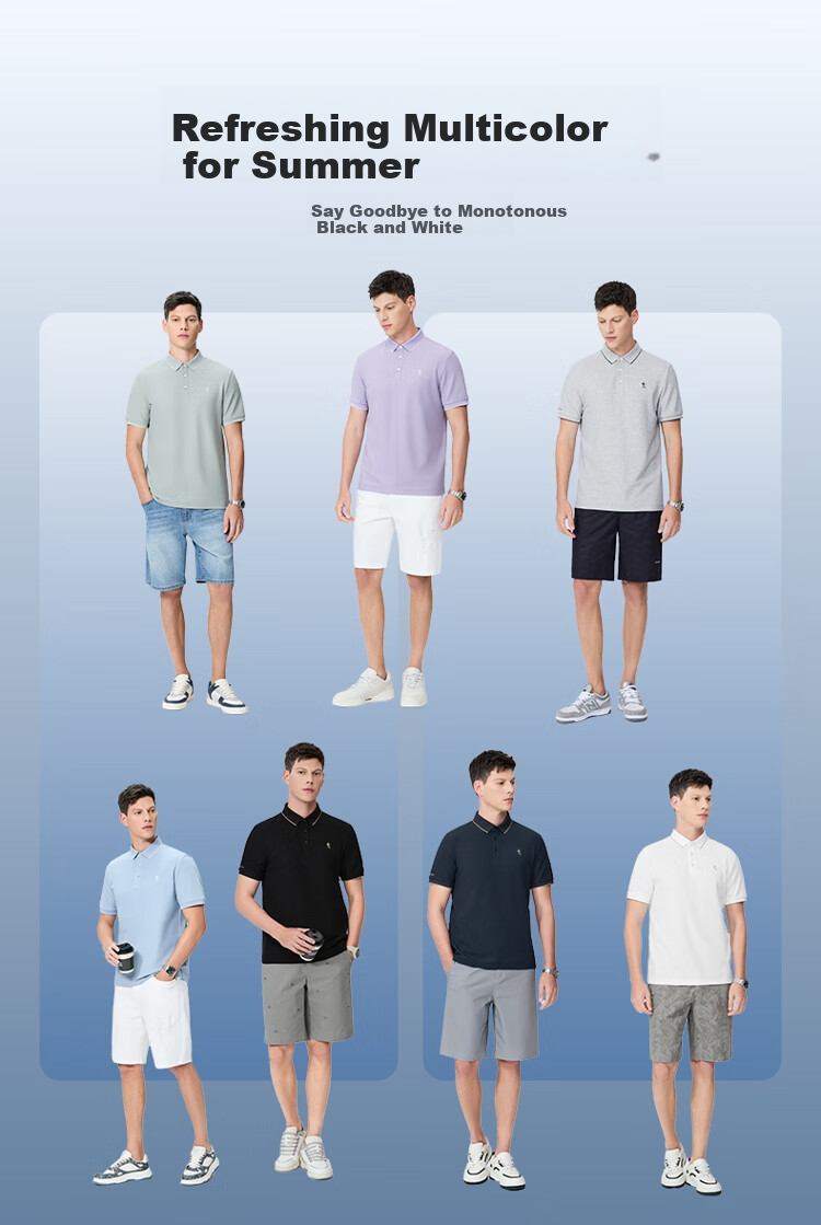 DANCING WOLVES [7A Antibacterial 2A Anti-Mite] Cool And Shape-Retaining Collar Breathable Men's Short Sleeve POLO, 102 Navy Blue, 2XL(185) 4