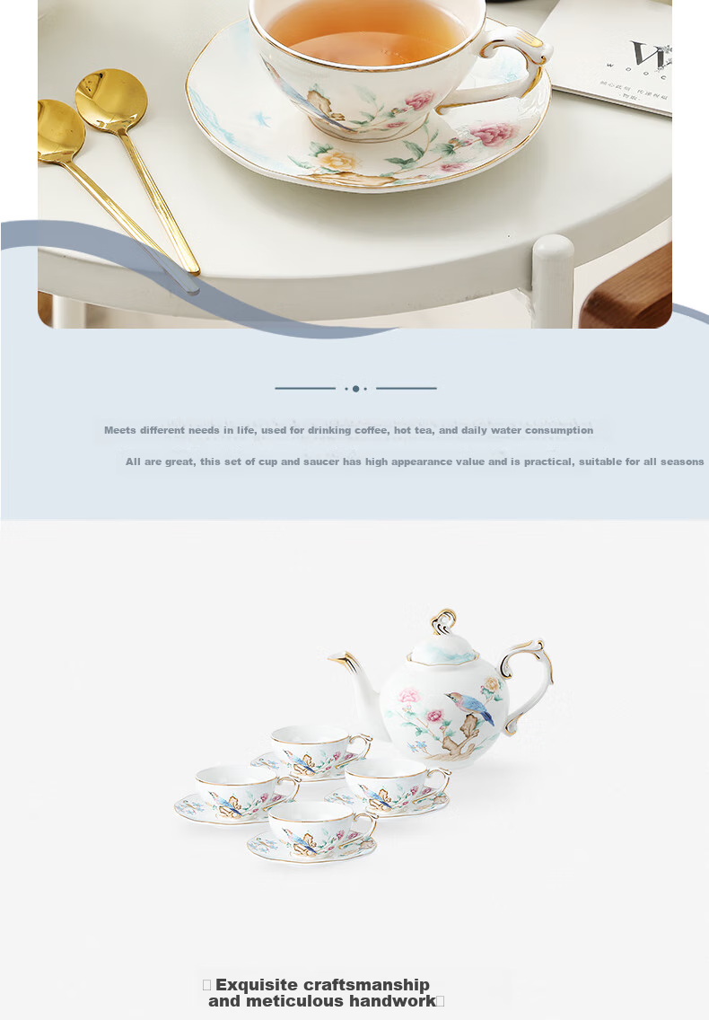 WOOCH Wedding Gift Coffee Cup And Saucer Set, High-End Afternoon Tea Set, Wedding Present, Housewarming Gift, Cups 4