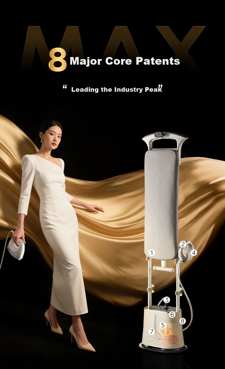 Midea [Gao Ding Huxing 5.0] Upright Garment Steamer/iron 44g/min High Steam All-In Flat Iron for Formal Wear, Clothing Store, Non-Destructive Care Machine YGD40N1 2