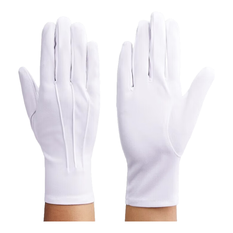 Minggu Etiquette White Gloves Three-Rib Style for Duty Operations, Military Parade, Security Guards, 10 Pairs, CW345756