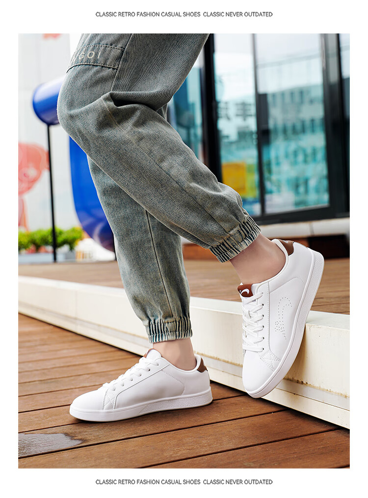 Guirenniao Casual Couple Sneakers Summer Women's Sports Versatile White Shoes Men White/Black Size 39 14