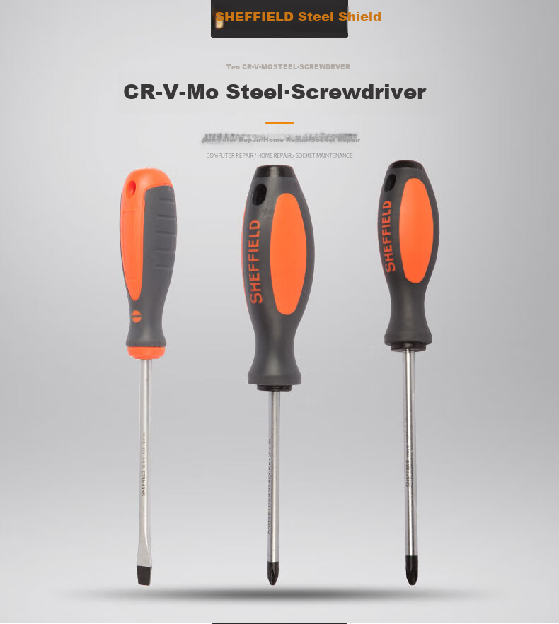 Gangdun SHEFFIELD S056112, Double-Color Handle Flathead Screwdriver, 6×40mm 1