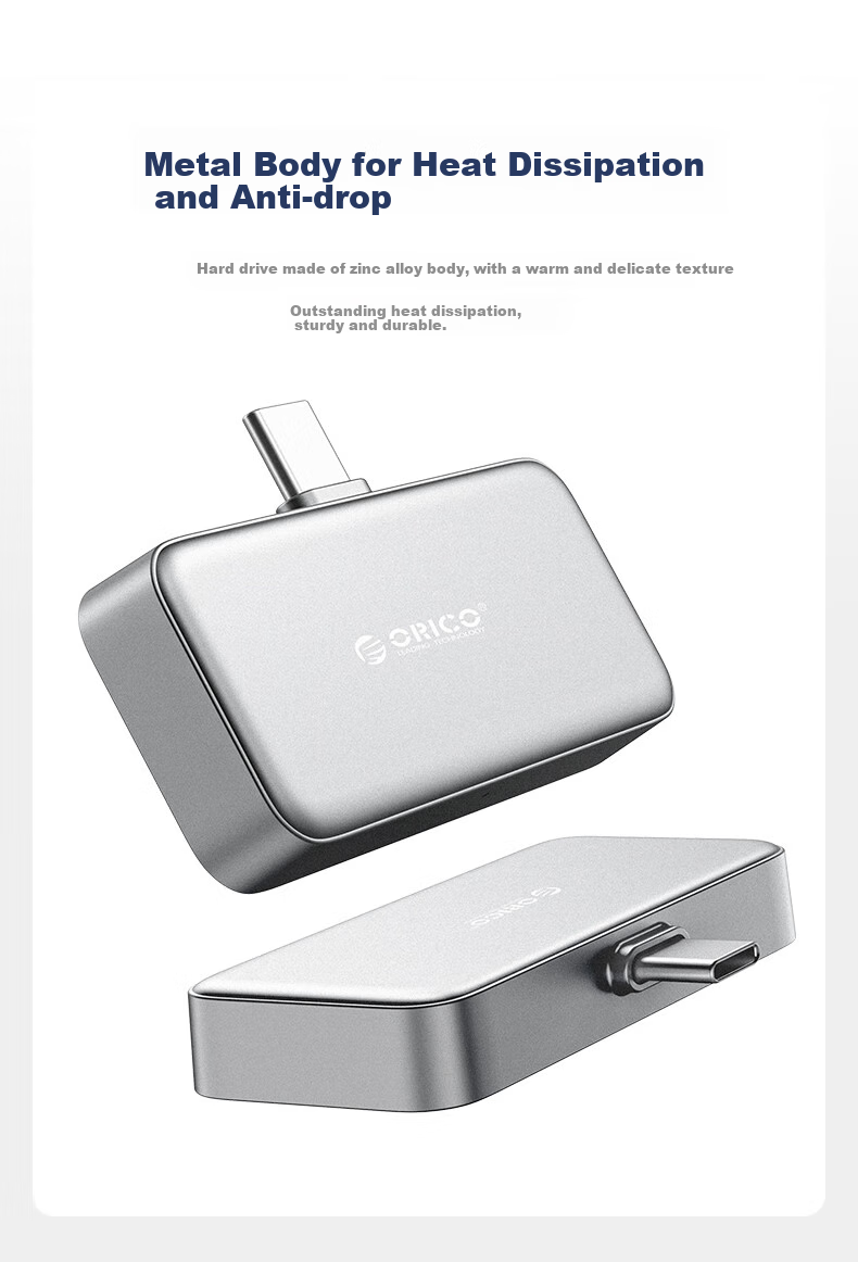 ORICO 512GB Magnetic Portable SSD BookDrive Compatible with MacBook Pro Laptop, IPhone 17/16 Apple Phone PD Power Supply 1050MB/s P10PLUS 10