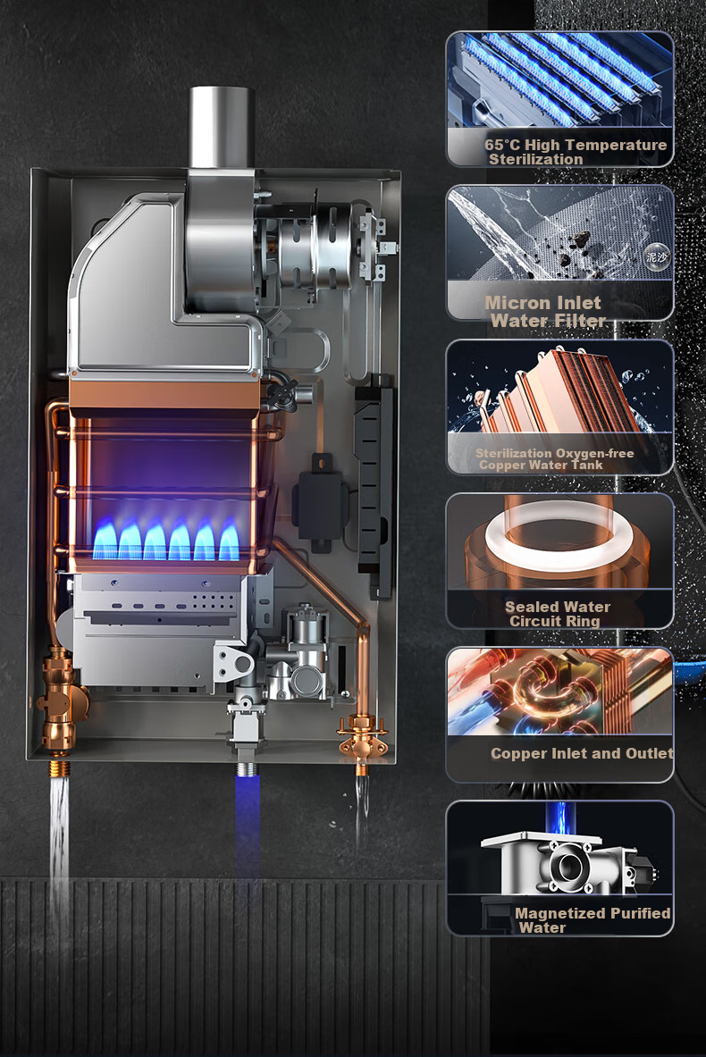 CHIGO 12L Constant Temperature Gas Water Heater Natural Gas ECO Energy Saving Inverter Fan Low Water Pressure Start with 15% Government Subsidy 21