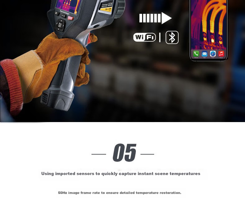 CEM DT-9897 Infrared Thermal Imager, High-Precision Infrared Imaging for Power Fault Detection And Underfloor Heating Leak Detection, Intelligent Thermal Camera 12