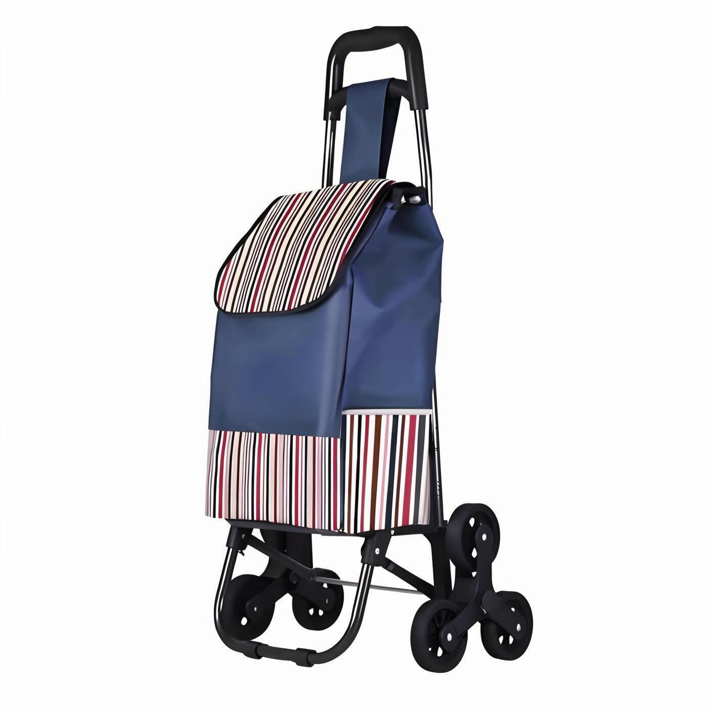 Honggong Shopping Cart Reinforced Stainless Steel Trolley Stair Climbing Foldable Hand Cart Red Model