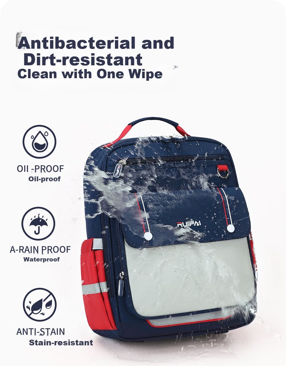 RUiPAi Children's Backpack for Primary School Students, Elastic Load-Reducing Spine Protection, Grades 1-3 Girls' Antibacterial Water-Resistant Backpack 17