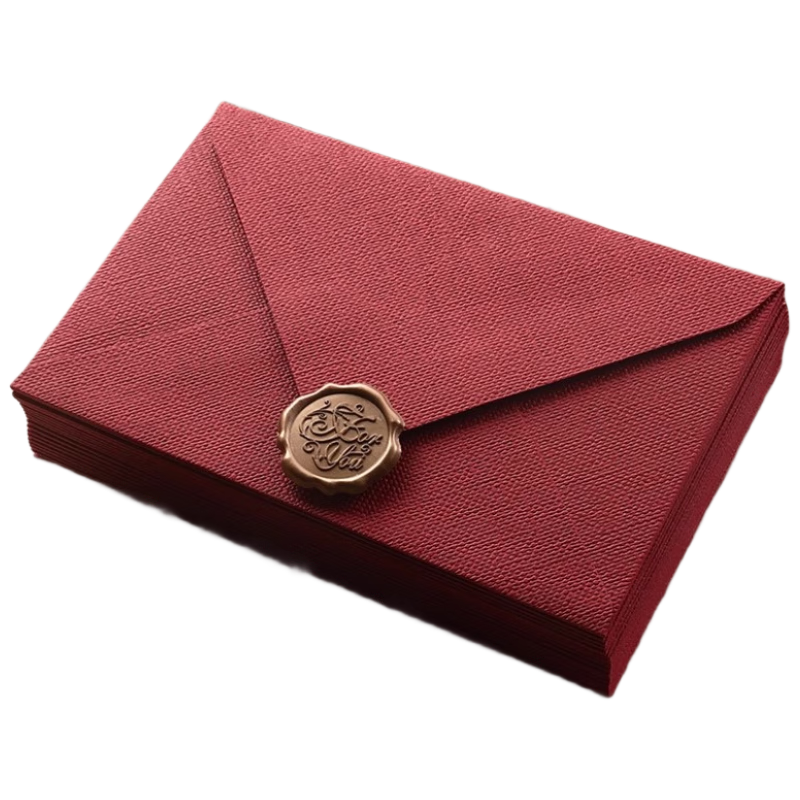 Dailuotang Linen Envelope Letter Paper Set Romantic Love Letter Stationery Greeting Cards Premium Letter Paper Postcards Wax Seal Qixi Valentine's Day Gift Confession Gift for Girlfriend Teacher's Day