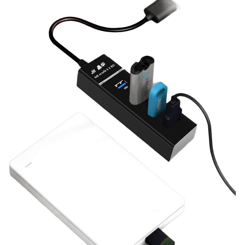 USB-хаб Jinghua JH USB3.0 High-Speed Multi-Port Hub, 4 порта, черный