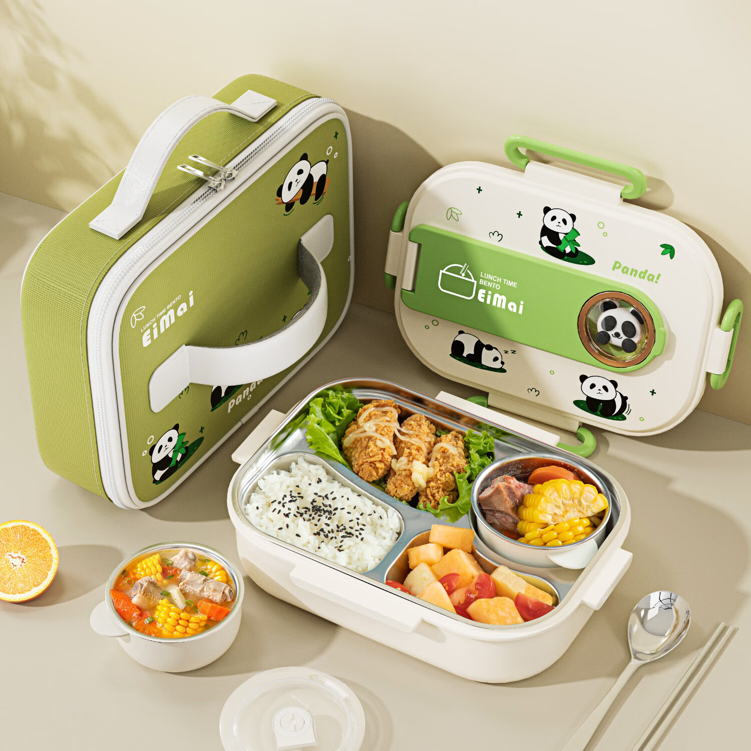 KATEI STORY Japanese Lunch Box, 316 Food-Grade, for Primary School Students, Insulated School Lunch Box for Grades 1-3, Large Capacity Compartmentalized Meal Container