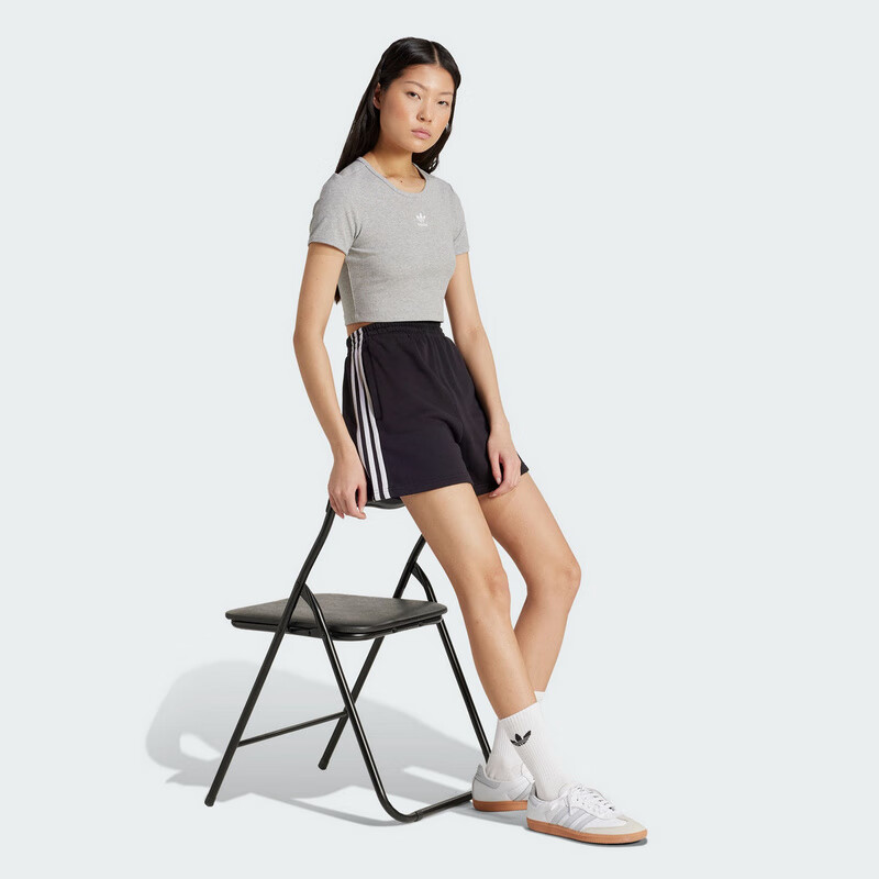 Adidas Women's Trefoil Series, 3S SHORTS FT Knitted Shorts JW5109, Black, XS 4