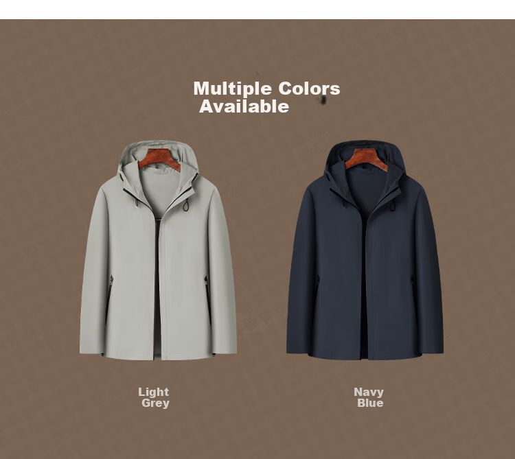 Judger Jacket for Men, Summer And Autumn Style, Lightweight Breathable, Smooth Texture, Hooded Mesh Breathable, Commuter Outdoor Casual Cardigan Coat 3