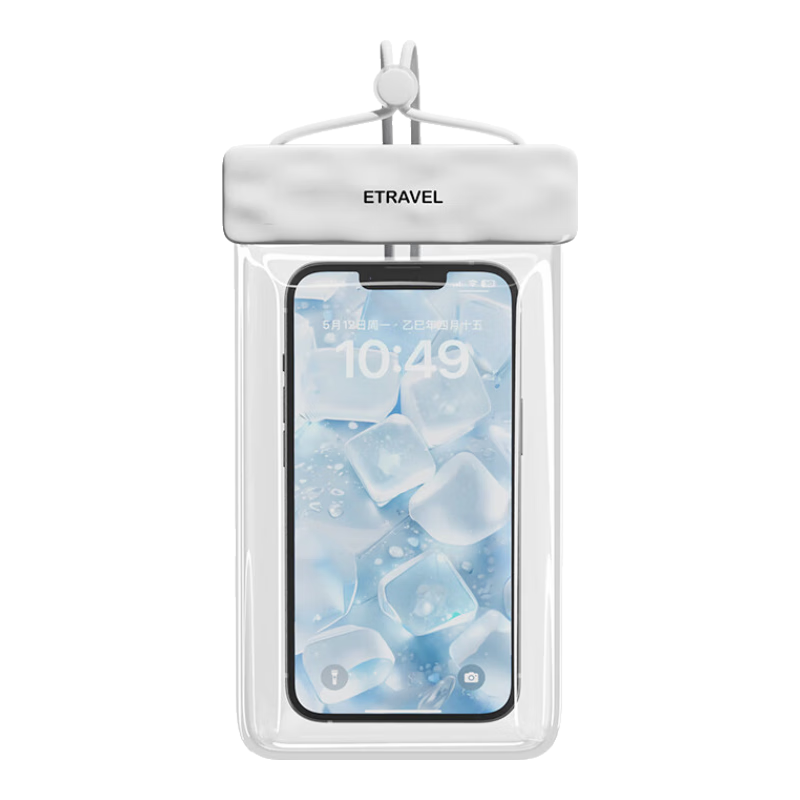 Etravel Waterproof Phone Case, Touchscreen Compatible, Waterproof Pouch for Swimming And Rafting, with Lanyard And Rain Protection, Underwater Photography, Pearl White