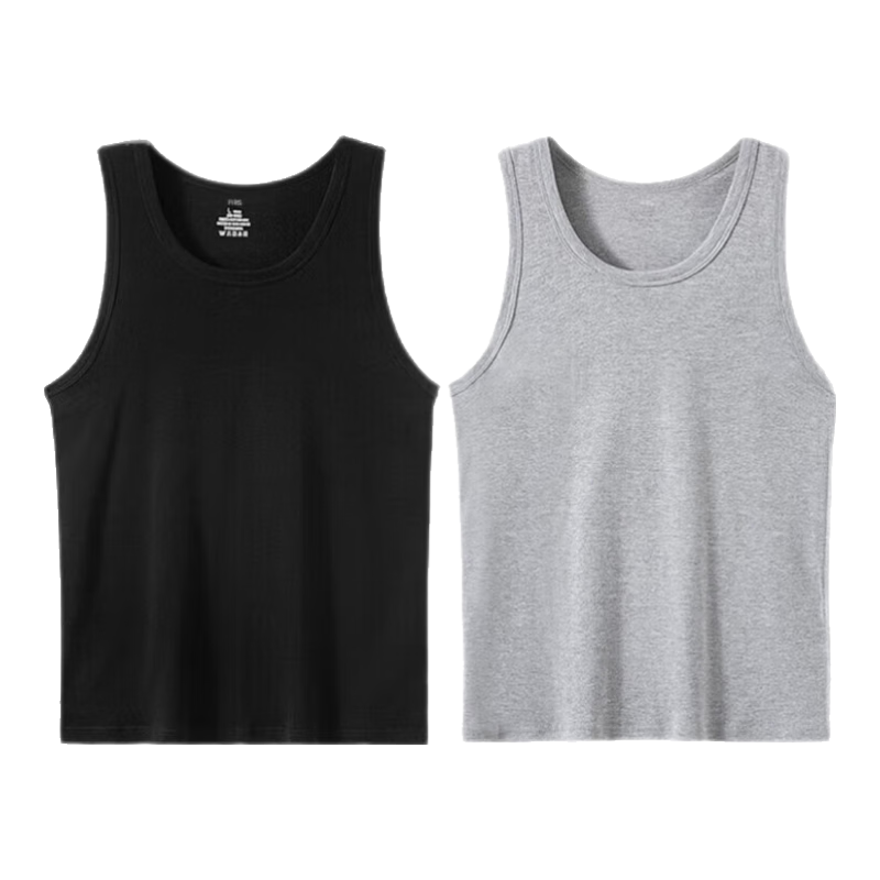FIRS Men's 100% Cotton Seamless Crew Neck Breathable Antibacterial Sleeveless Sports Undershirt Tank Top