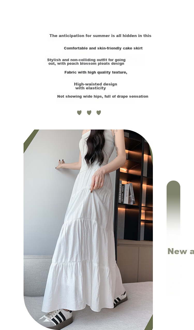 Ziyouxi White Cake Skirt for Women, Spring And Summer 2026 New Style, High-Waisted Long A-Line Skirt, Gentle Loose Puffy Skirt 2