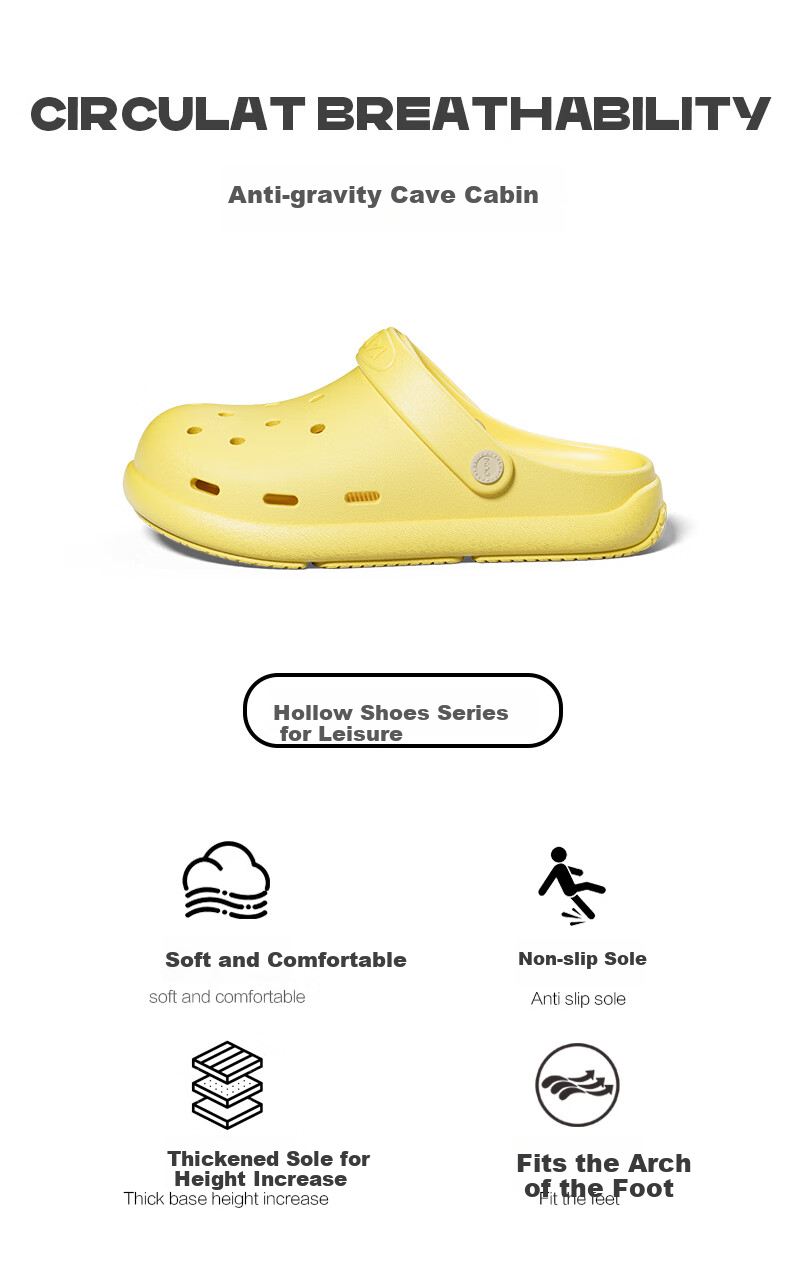 Poxi Women's Perforated Shoes, Summer Silent Non-Slip Outdoor Wear, Height-Increasing Soft-Soled Sandals for Men, Light Sand Color, Size 40-41 2