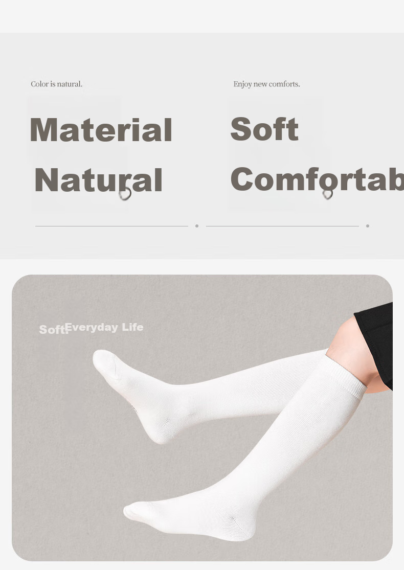 Barbie Girls' Mid-Calf Socks, Children's Long Socks, White Student Knee-High Socks, Girls' Spring And Autumn Black Long Socks 2